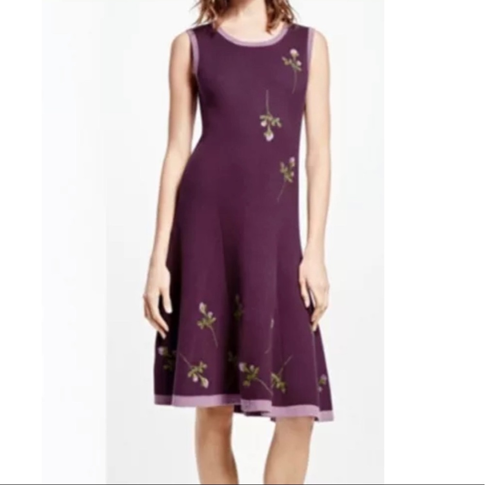 Brooks Brothers embroidered knit sweater dress silk